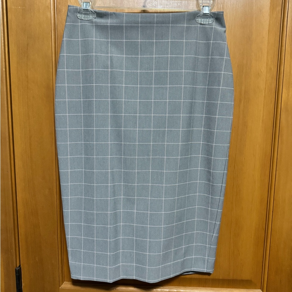 Express Gray Plaid Pencil Skirt